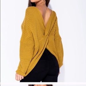NWOT Twisted Mustard Sweater